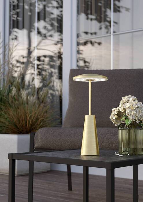 Eglo Piccola bordlampe genopladeligt batteri messing 